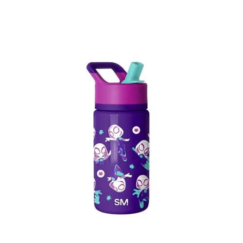 Simple Modern Marvel Kids Water Bottle with Straw Lid | 14oz Insulated Stainless Steel Kids Tumbler & Spill Proof Toddler Cup for School, Girls, Boys