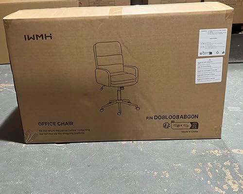 IWMH High-Back Home Office Chair,Upholstered Desk Chair with Armrests,Height Adjustable Armchair with Wheels, Swivel Office Desk Chair, Ergonomic