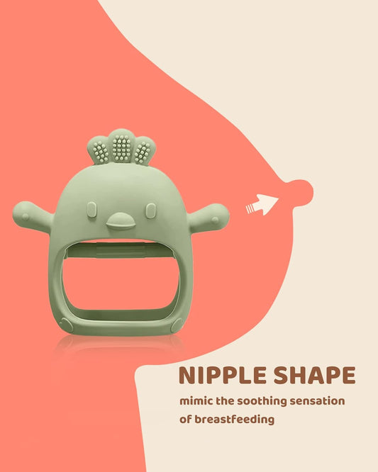 2 Packs Baby Teething Toy Silicone Teething Mitten for Babies Over 3 Months Anti Dropping Wrist Hand Teethers Baby Chew Toys for Sucking Needs, BPA