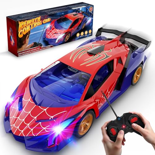 ZIROKAY Spider Remote Control Car with Multi-Color Flash Lights, Drift RC Cars, Spider Toys Gifts for 3 4 5 6 7 8 9 10 Year Old Boys Age 3-4 4-6 6-8