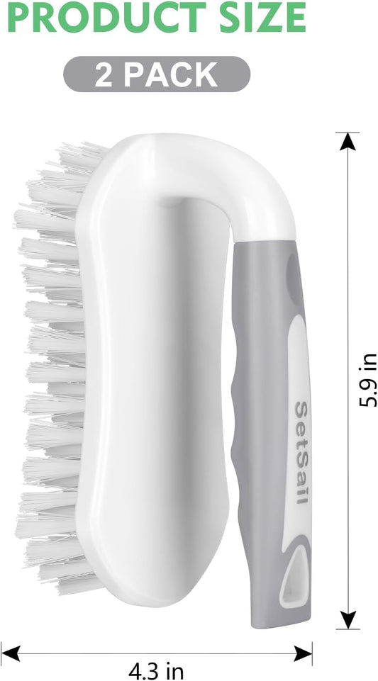 SetSail Scrub Brush, Heavy-Duty Scrub Brushes for Cleaning with Stiff Bristles Cleaning Brush for Shower, Bathroom, Carpet, Kitchen and Bathtub