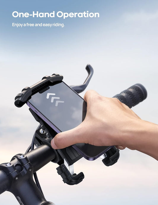 Lamicall Bike Phone Holder, Motorcycle Mount - Motorcycle Phone Holder, Handlebar Cell Phone Clamp, Scooter Phone Clip for iPhone Air 17 Pro Max, 16