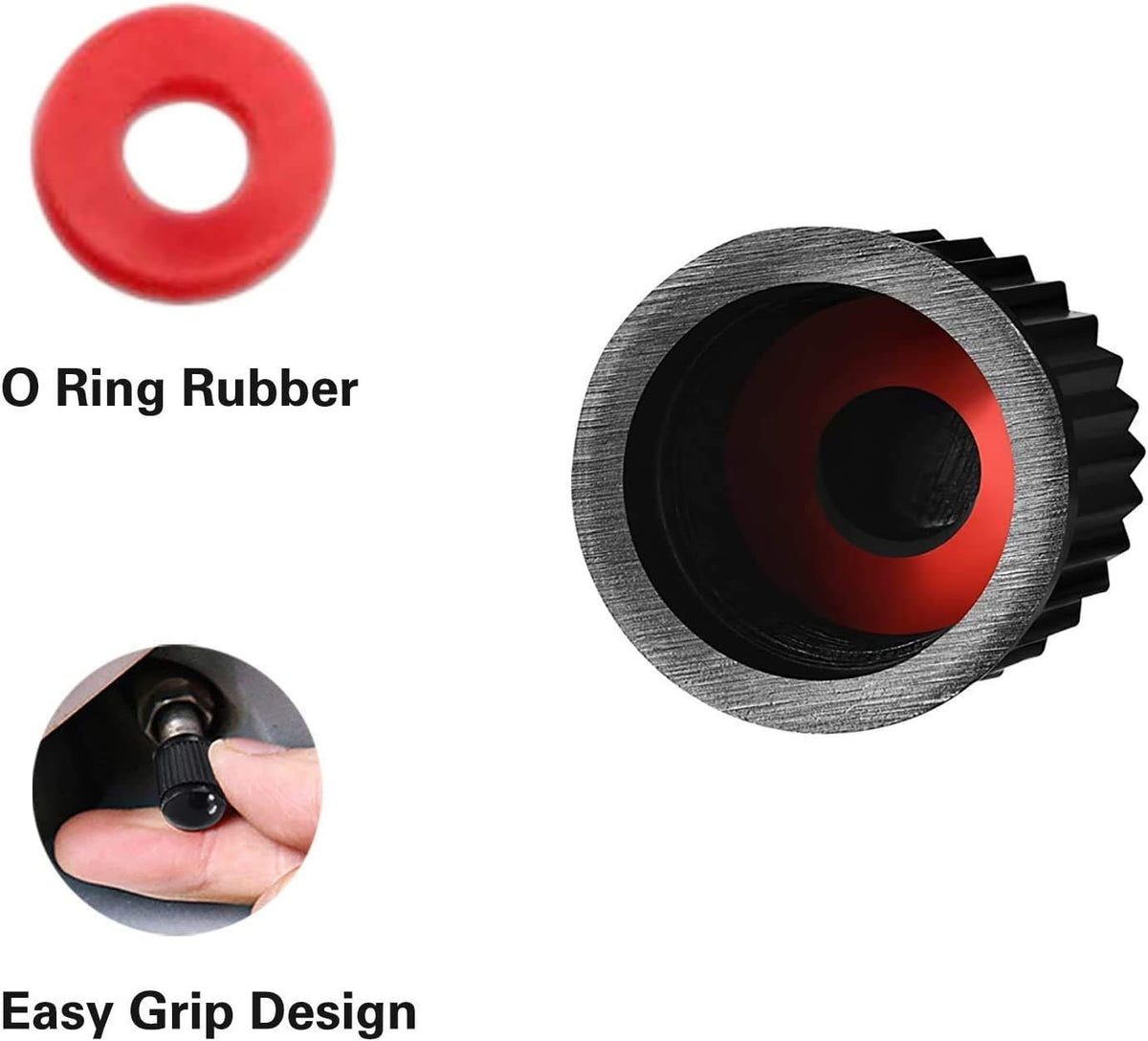CKAuto 50 Pack Tire Valve Caps, Plastic Valve Stem Caps with O Rubber Seal, Universal Stem Covers for Cars, SUVs, Bike and Bicycle, Trucks