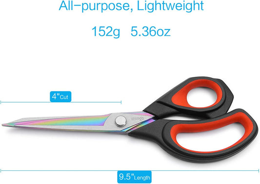LIVINGO Premium Tailor Scissors Heavy Duty Multi-Purpose Titanium Coating Forged Stainless Steel Sewing Fabric Leather Dressmaking Comfort Grip