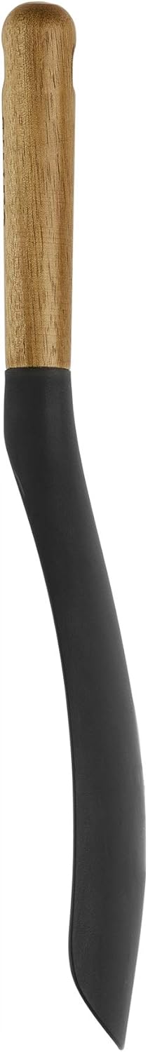 STAUB Multifunction Spatula Spoon, Great for Both Cooking and Serving Durable BPA-Free Matte Black Silicone, Acacia Wood Handles, Safe for Nonstick
