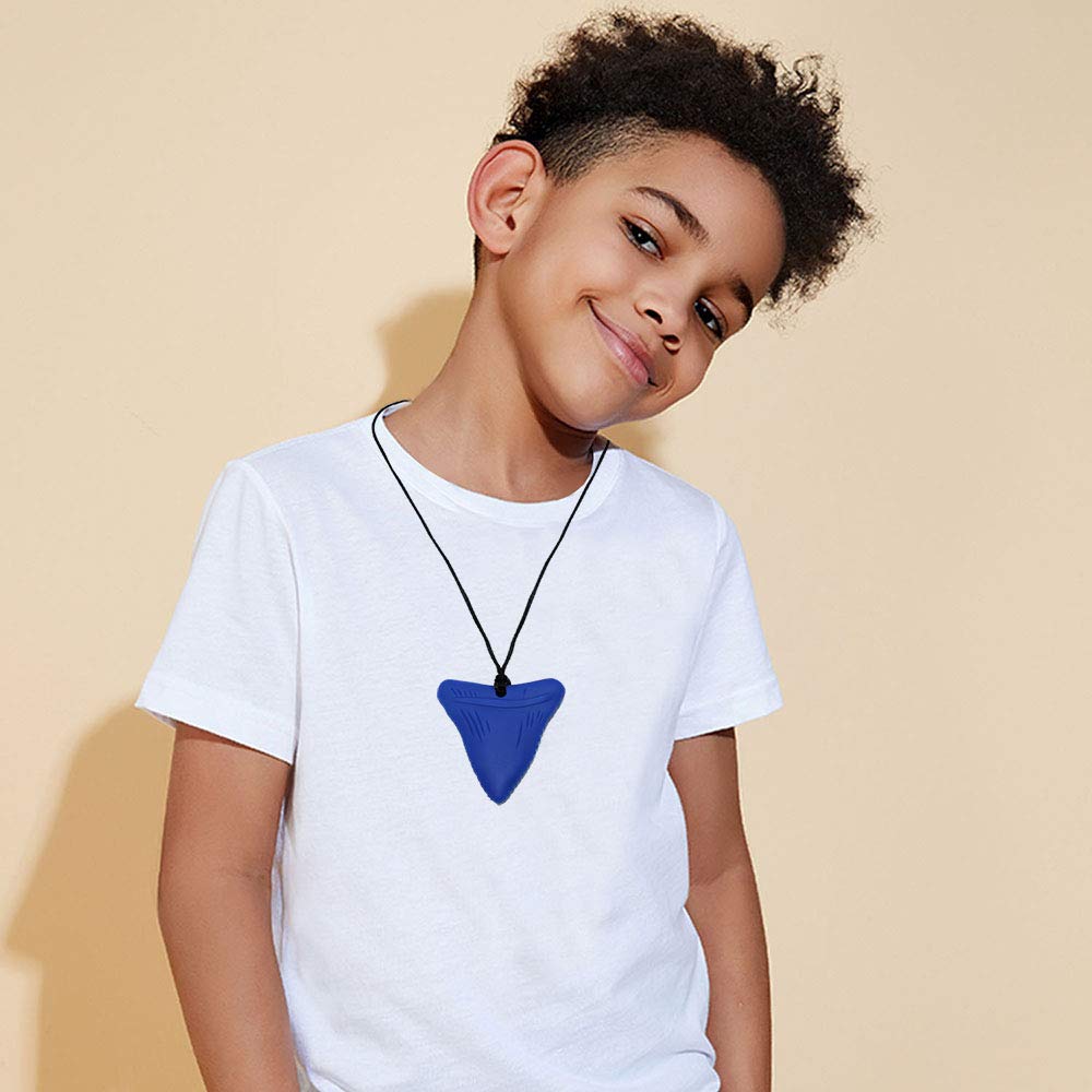 Chew Necklaces for Sensory Kids, 6 Pack Chewy Necklace Sensory Toys for Autism, ADHD, Anxiety- Silicone Teething Necklace Oral Chew Toys for Boys