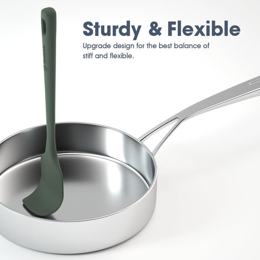 5 Pieces Silicone Spatula Set, Food Grade Rubber Spatula, Upgrade Strong Handle with Ergonomic Grip, Heat Resistant Up to 600°F for Nonstick