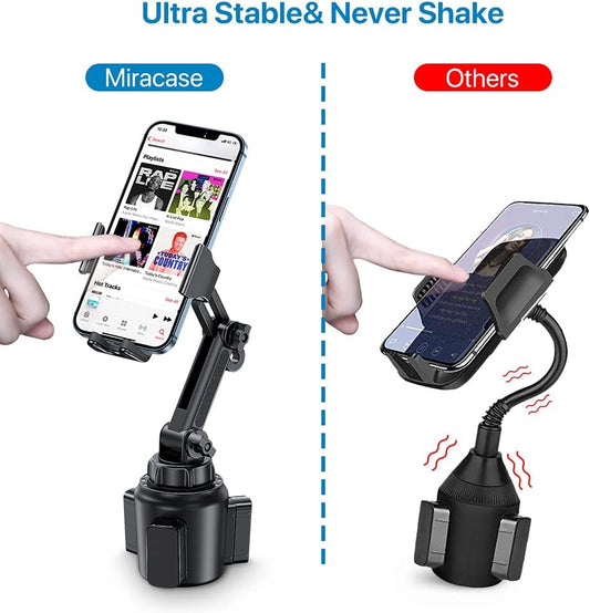 Miracase Upgraded Version Cup Phone Holder for Car, Universal Adjustable Long Neck Car Phone Mount Cradle Friendly Compatible with iPhone Samsung