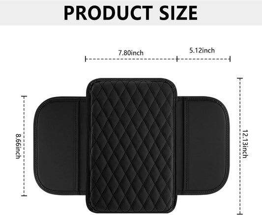 Upgraded Car Center Console Cover,Microfiber Leather Car Armrest Cover Cushion with 2 Storage Bags,Car Armrest Storage Box Interior Accessories for