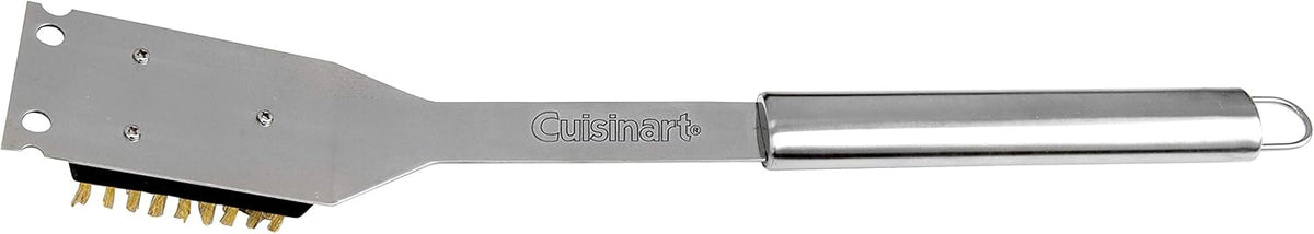 Cuisinart Stainless Steel 16.5" Long Handle Grill Cleaner Brush and Scraper for BBQ, Griddle, Grills, Cookout Tool, Grill Brush for Outdoor Grills