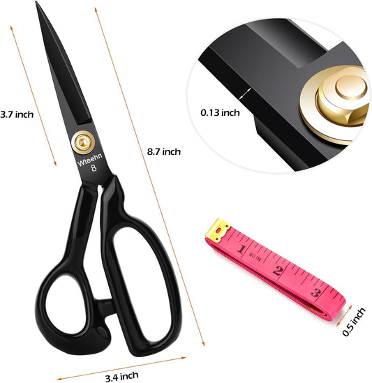 Fabric Scissors Professional, 8" Heavy Duty Sewing Scissor for Fabric Cutting, Tailor Sharp Sewing Shears for Cutting Leather craft Home Office