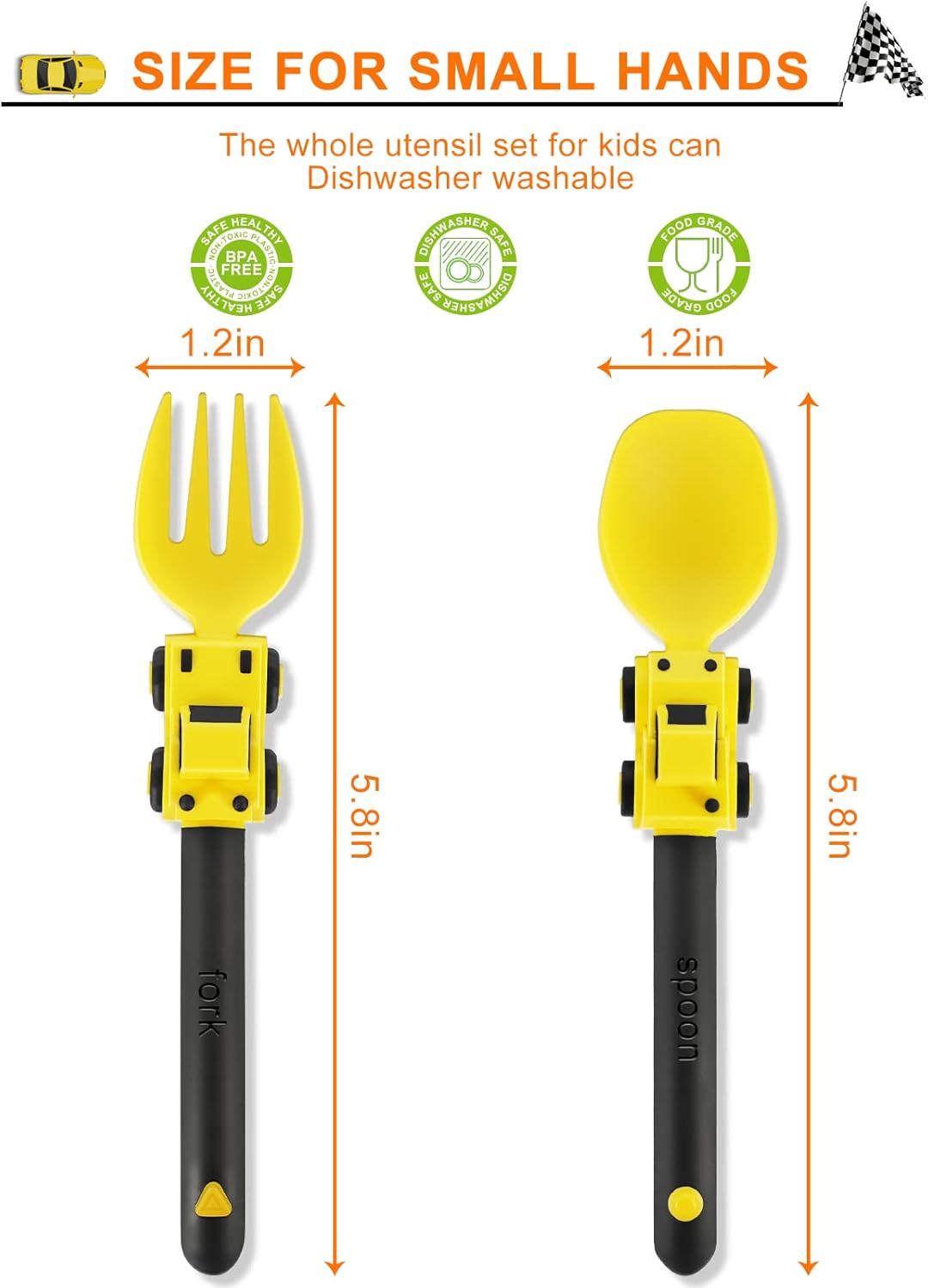 Construction Toddler Utensils - Toddler Forks and Spoons - Kids Construction Truck Utensils - Forks and Spoons Silverware Set - Christmas Birthday