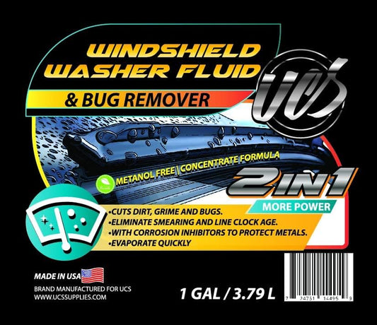 UCS 10015 2-In-1 Car Windshield Washer Fluid & Bug Remover 1 Gallon Ready to Use Pack of 1