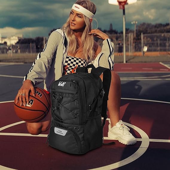 WOLT Basketball Backpack Large Sports Bag with Separate Ball Holder & Shoes Compartment, Best for Basketball, Soccer,Gym