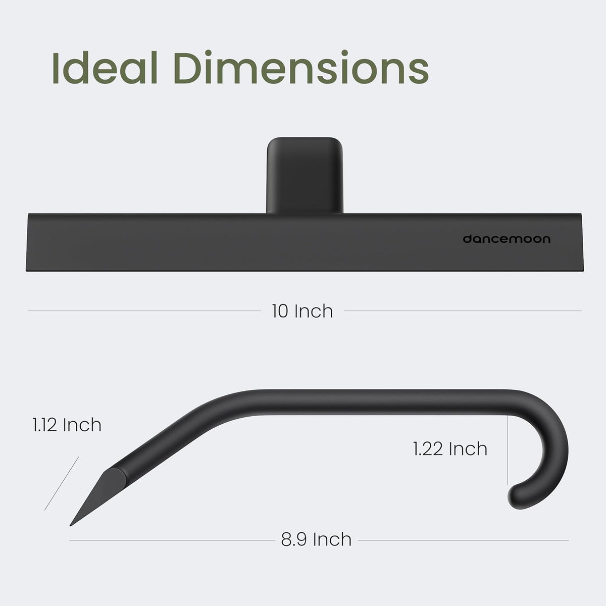 dancemoon JustHang Shower Squeegee for Glass Doors, All-One-Piece Silicone with Built-in Hook Design for Easy Hanging, Household Window Mirror