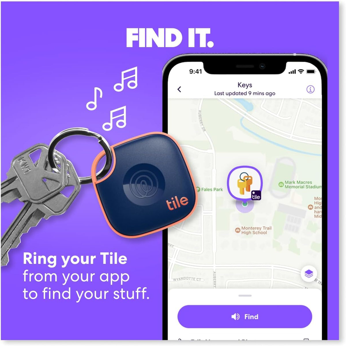 Tile by Life360 Mate Bluetooth Tracker, Keys Finder and Item Locator for Keys, Bags and More. Phone Finder. Both iOS and Android Compatible. 1-Pack