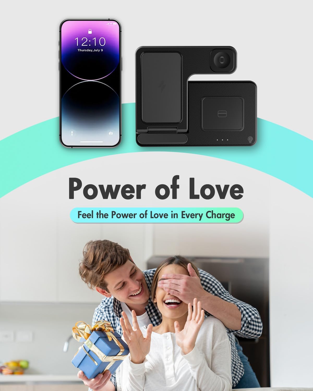 Wireless Charger iPhone Charging Station: 3 in 1 Charger Stand Multiple Devices for Apple - iPhone 17 16e 16 15 14 Pro Max 13 12 11 - Watch 10 9 8 7