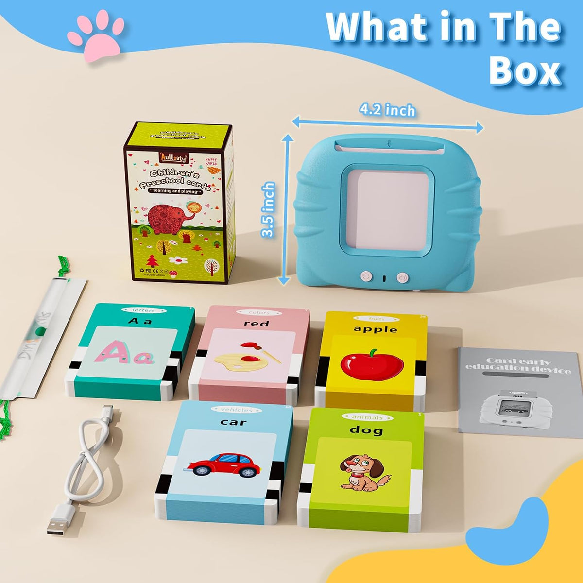 Toddler Toys Talking Flash Cards for 1 2 3 4 5 6 Year Old Boys and Girls, Autism Sensory Toys for Autistic Children, Learning Educational Montessori