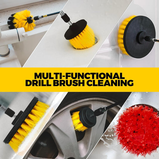 Holikme 22Pack Drill Brush Attachments Set,Scrub Pads & Sponge, Buffing Pads,Power Scrubber Brush,Car Polishing Pad Kit,Wax Applicator Pad,Car