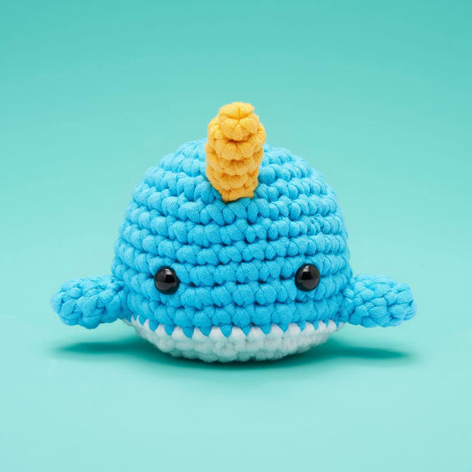 The Woobles Crochet Kit for Beginners - Easy Arts and Crafts Knitting & Crochet Animals Kit - Bjørn The Narwhal