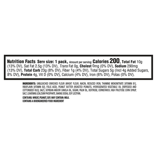 RITZ Peanut Butter Sandwich Crackers, Lunch Snacks, 48 Snack Packs (6 Boxes, 6 Crackers Per Pack)