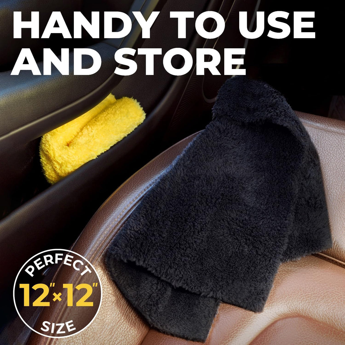 Edgeless Microfiber Towels for Cars – 6pk (12”x12”) - 540 GSM - Super Soft Detailing & Buffing – Scratch-Free & Absorbent Microfiber Cleaning Cloths