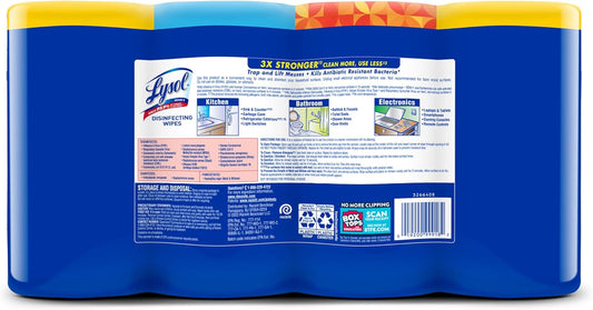 Lysol Disinfecting Wipes Bundle, Home Apartment Dorm Room Essentials and Cleaning Supplies, All Purpose Cleaner, Multi-surface Cleaning Wipes