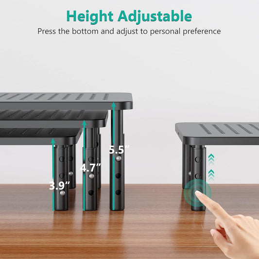 WALI Computer Monitor Stand for Desk, Adjustable Laptop Riser, Desk Monitor Stand Underneath Storage for Office, Home, School Supplies (STT003), 1