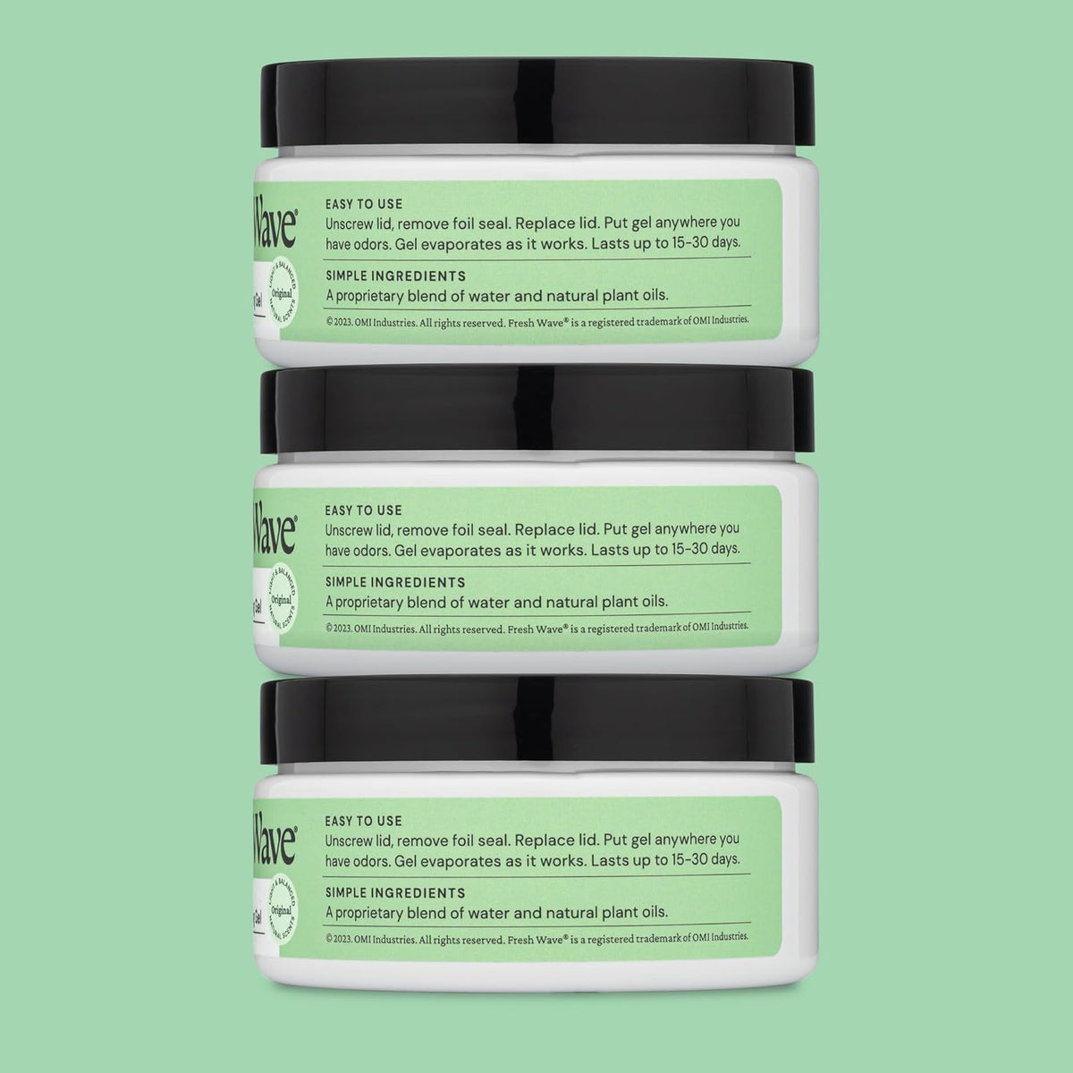Fresh Wave Odor Removing Gel, 7 oz., Pack of 3 - Odor Absorbers for Home, Safer Odor Relief, Natural Plant-Based Odor Eliminator, Every 7 oz. lasts