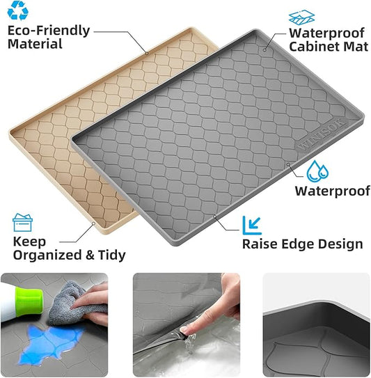 Silicone Under Sink Mat 34" x 22", Kitchen Essentials and Gadgets, Shelf Liner and Cabinet Protector, Home Organizers and Storage, Waterproof
