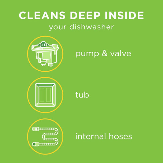Affresh Dishwasher Cleaner, Helps Power Away Odor Causing Bacteria, Limescale, Mineral Deposits & Grime Inside Pump, Tub & Hoses, 6 Tablets, 6 Month