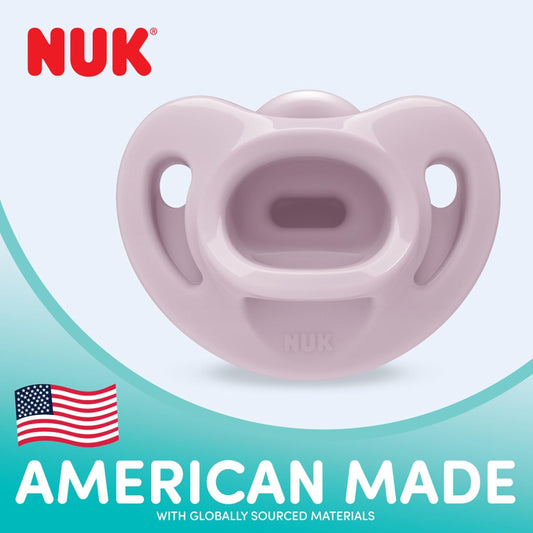 NUK Timeless Comfy Pacifier | 100% Silicone, One-Piece Design | BPA-Free, Gentle on Baby’s Skin | 5-Pack, for 0-6M