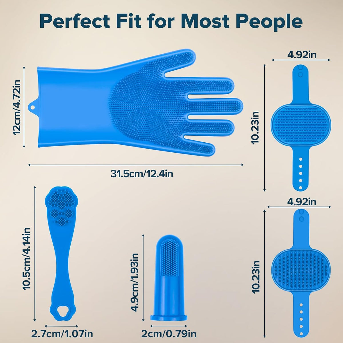 6PCS Pet Grooming Kit for Dogs,Cats and Horses | Dog Washing Gloves | Dog Bath Brush | Dog Bath Gloves | Dog Shampoo Brush | Pet Grooming Gloves