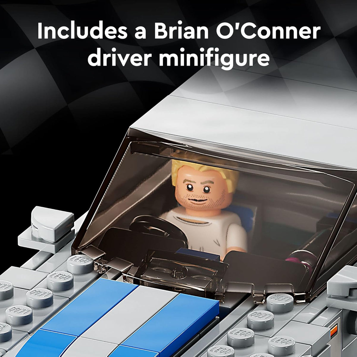LEGO Speed Champions 2 Fast 2 Furious Nissan Skyline GT-R (R34), Race Car Toy Model Building Kit, Collectible with Racer Minifigure, 2023 Set for