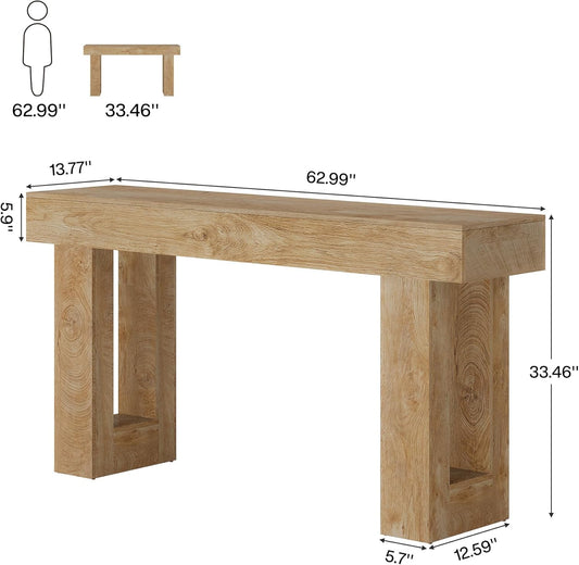 Tribesigns 63-Inch Long Console Table, Wooden Rectangular Sofa Table Behind The Couch, Farmhouse Entryway Table for Entrance, Hallway, Living Room