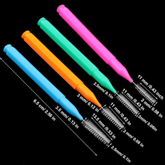 Patelai 100 Pieces Braces Brush for Cleaner Interdental Brush Toothpick Dental Tooth Flossing Head Oral Dental Hygiene Flosser Toothpick Cleaners