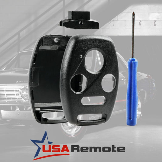 Cutting NOT Required - Key Fob Keyless Entry Remote Shell Case & Pad fits Honda 2003-2012 Accord / 2006-2013 Civic EX / 2009-2015 Pilot /2005-2006