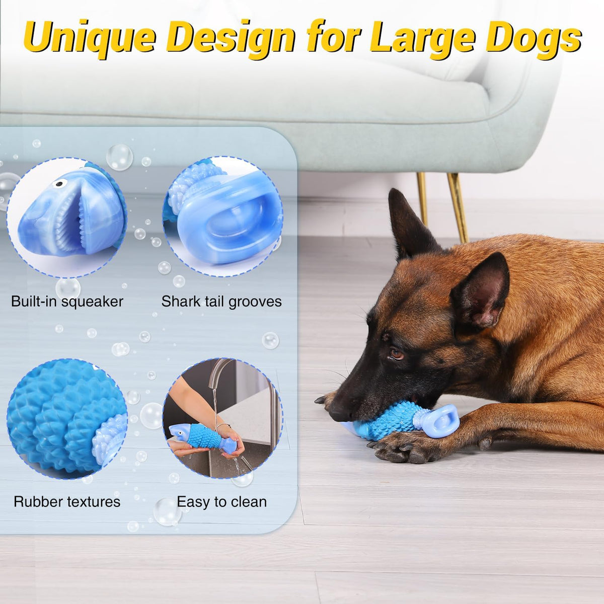 WinTour Tough Dog Toys for Aggressive Chewers, Indestructible Dog Chewers for Medium & Large Breeds, Squeaky Durable Chew Toys to Keep Them Busy