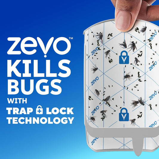 Zevo Flying Insect Trap Refill - for The Zevo MAX & Standard Indoor Fly Trap - Catch Gnats, House & Fruit Flies - Easy to Use - Mess-Free Disposal (4