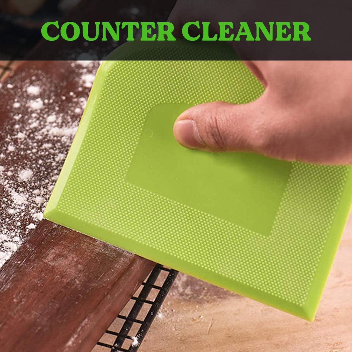SURDOCA Dough Scraper Bench Scraper - 3P 4.7x3.7" Plastic Flexible Bowl Scraper, Sharp Edge & Angles Cake Scraper. Non-Slip Bakeware Decorating Tools