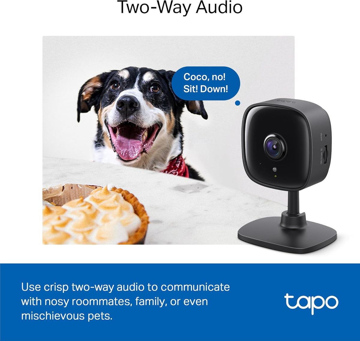 Tapo 1080P Indoor Security Camera for Baby Monitor, Pet Camera w/Motion Detection, 2-Way Audio, Night Vision, Cloud & SD Card Storage, Works w/Alexa