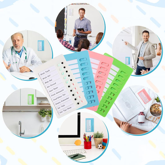 Aleric 4 Pieces Chores Chart for Kids Chore Chart, Sliding Routine Chart to Do List, My Chores RV Checklist Task Planning Board for Kids and Adults