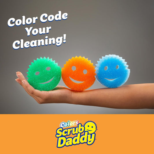 Scrub Daddy Color Sponges - Scratch-Free Multipurpose Dish Sponges for Kitchen, Bathroom & Household Cleaning - Made with BPA-Free Polymer Foam (3