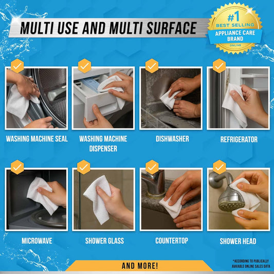 ACTIVE Home Appliance Surface Cleaner Wipes Heavy Duty Wipe for Cleaning Washing Machine, Dryer Stainless Steel Refrigerator, Glass Cooktop
