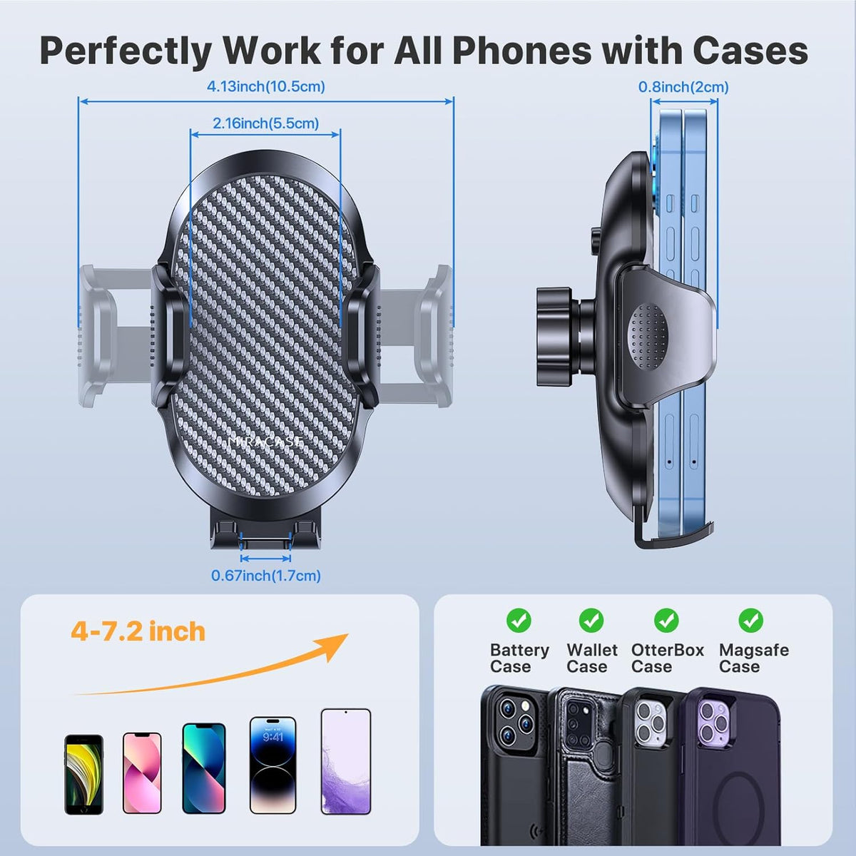 Miracase Phone Holders for Your Car with Metal Hook Clip, Air Vent Cell Phone Stand Car Mount, Universal Automobile Cradle for Garmin GPS Fit iPhone