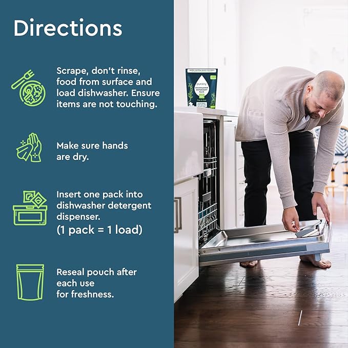 Puracy Dishwasher Pods, Natural Dishwasher Detergent, Free & Clear Dish tabs - Enzyme-Powered, Spot & Residue Free - TikTok Trend Items, Must Haves
