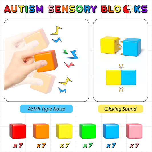 42PCS Magnetic Blocks, Gifts for 3 4 5 6 Year Old, Magnet Building Blocks for Toddlers, Girls & Boys, Sensory - Montessori - Autism - Magnetic Toys