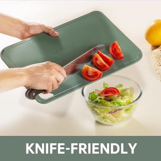 Plastic Cutting Board Set of 3-Cutting Boards for Kitchen BPA Free, Large-Small Chopping Boards Non-Slip for Cooking Camping Dishwasher Safe