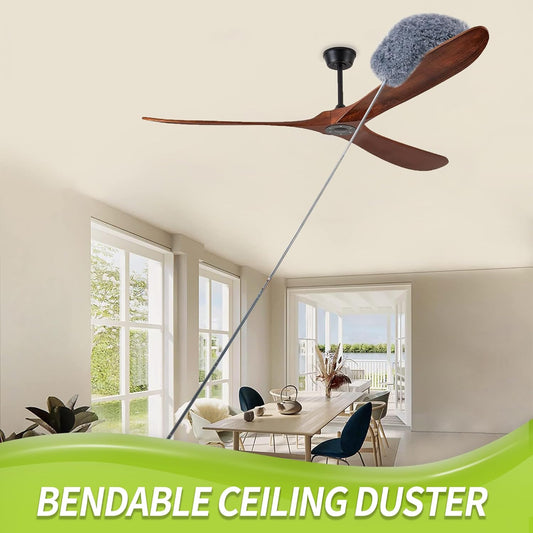 Cobweb Duster with Extension Pole, Spider Web Brush & Ceiling Cleaning Kit, 100" Microfiber Feather Duster Cleaner with Washable Head for Ceiling