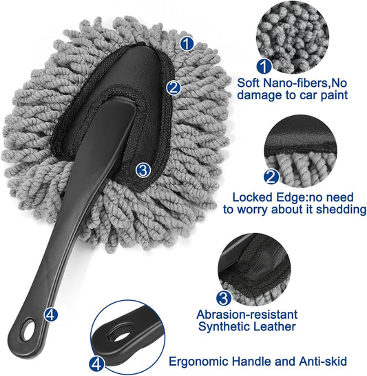 Car Interior Duster Detail Brush Cleaning Gel Kit, Soft Dash Vent Dusting Slime Putty Detailing Brushes Accessories Essentials Supplies Tools for